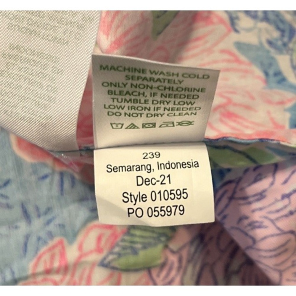 Lilly Pulitzer Kay Baby Doll Short Puff Sleeve Bodice Cups Top Size 8 Neon Bloom - Picture 6 of 9